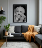 Sagesse Intemporelle : Portrait d'Homme Gravé sur Bois